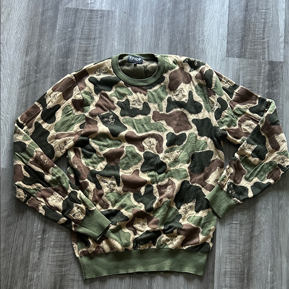 Ripndip Men's Camouflage Crewneck Sweater - Green, Brown, Tan